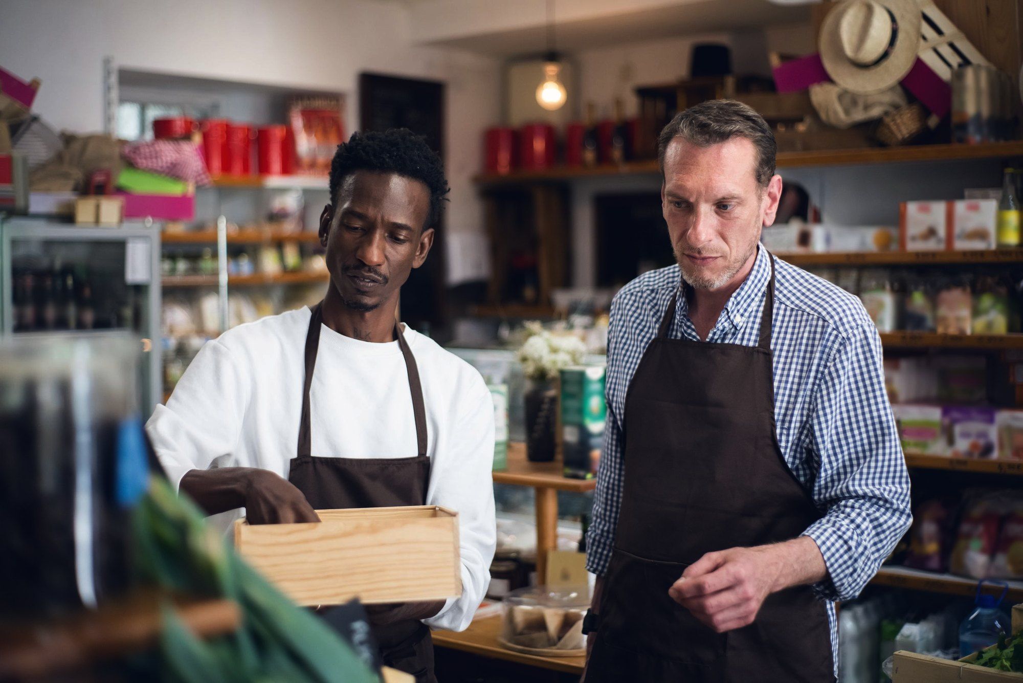 A manager showing a new hire around the shop floor